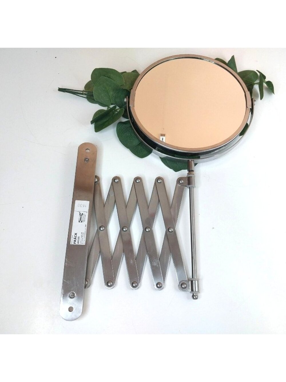 Ikea Fräck Wall-Mounted Extendable Mirror Stainless Steel Modern Design 20325